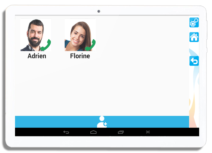 Appel contact tablette senior