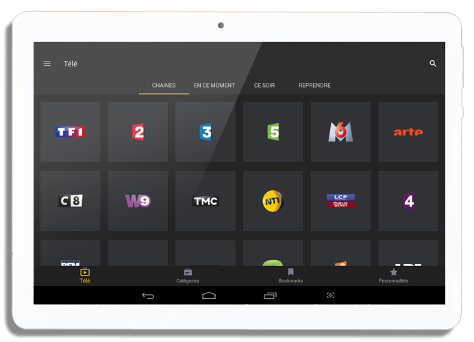 Television sur tablette simple